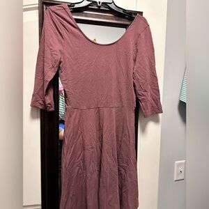 Express Pink A-Line Dress with 3/4 Sleeves